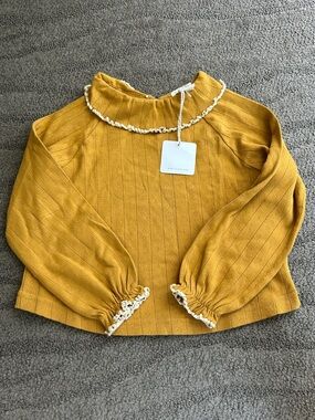 LALi Kids Ruffle Accent Long Sleeve Top - size 4 NWT